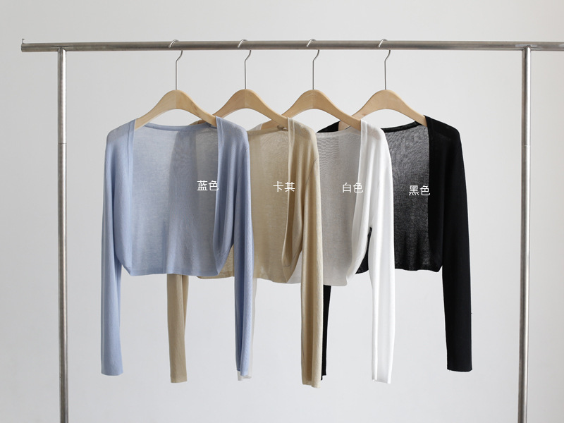 外搭冰丝薄款针织防晒开衫女夏季坎肩配吊带裙小披肩外套短款上衣详情20