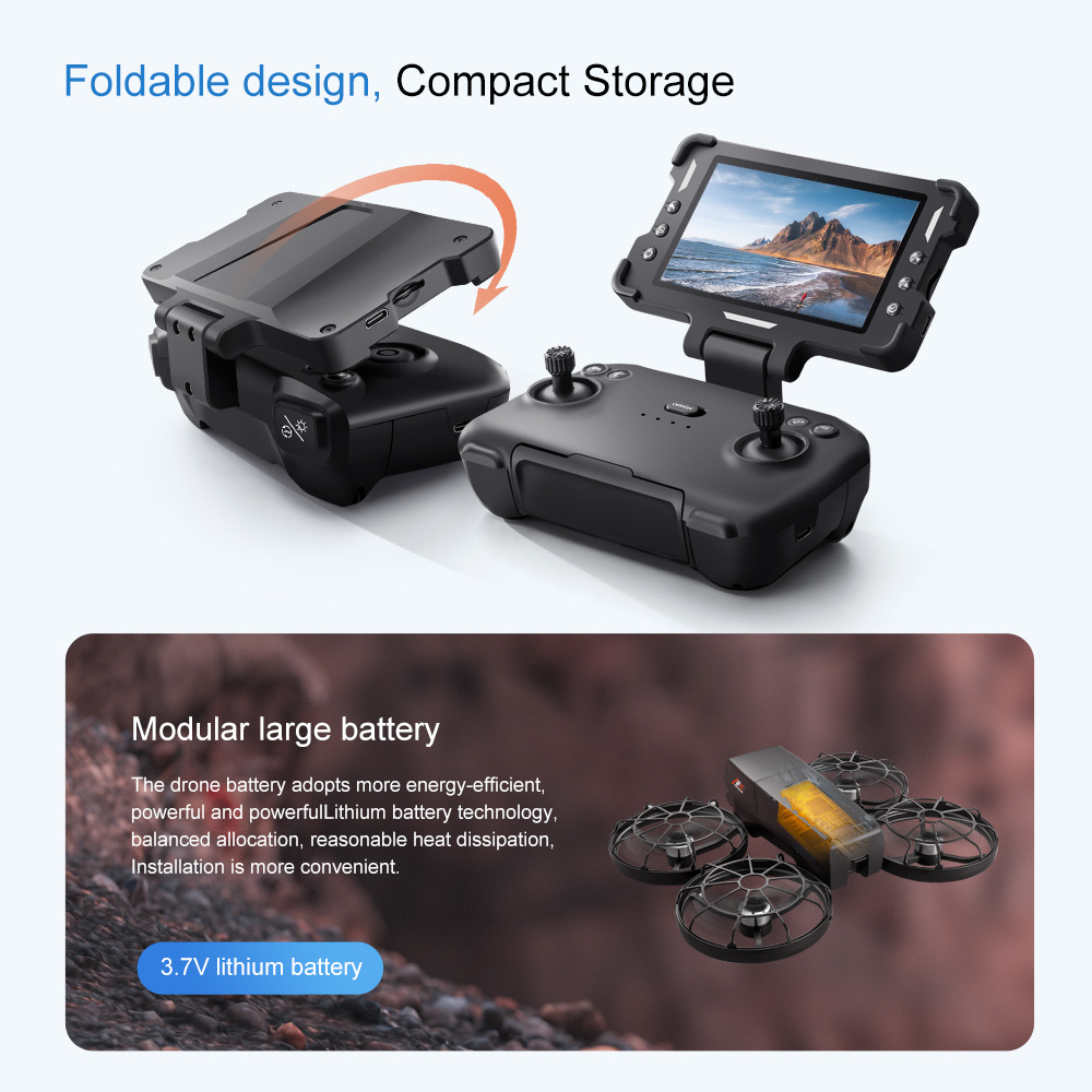Cross-border M8 brushless drone with screen control, aerial photography, folding aircraft, optical flow dual camera remote control aircraft pic 44