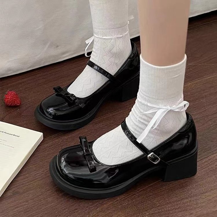 圆头百搭单鞋日系jk学院风配裙子秋季新款高跟小皮鞋女玛丽珍女鞋详情11