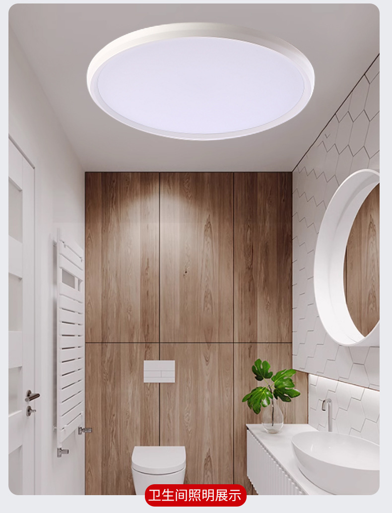 led ceiling light, bedroom light, modern and simple balcony room light, bathroom round room eye-protecting main light pic 7