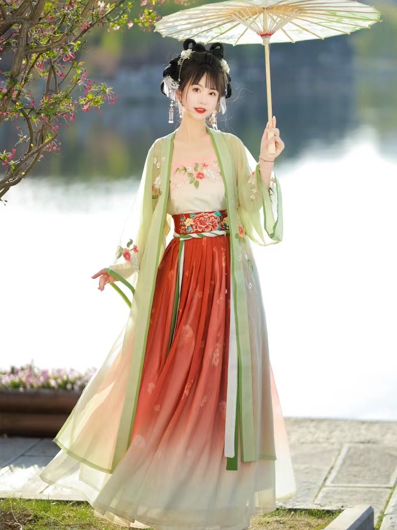 New styles of Chinese-style Song-style hanfu for women in spring and summer, with a long waist and 褙子 super ethereal student costume for daily use pic 2