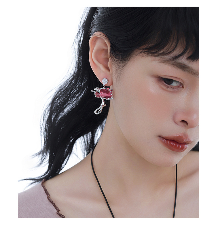 原创设计玫瑰系列耳环女夸张高级感小众轻奢独特精致百搭耳饰批发 pic 11