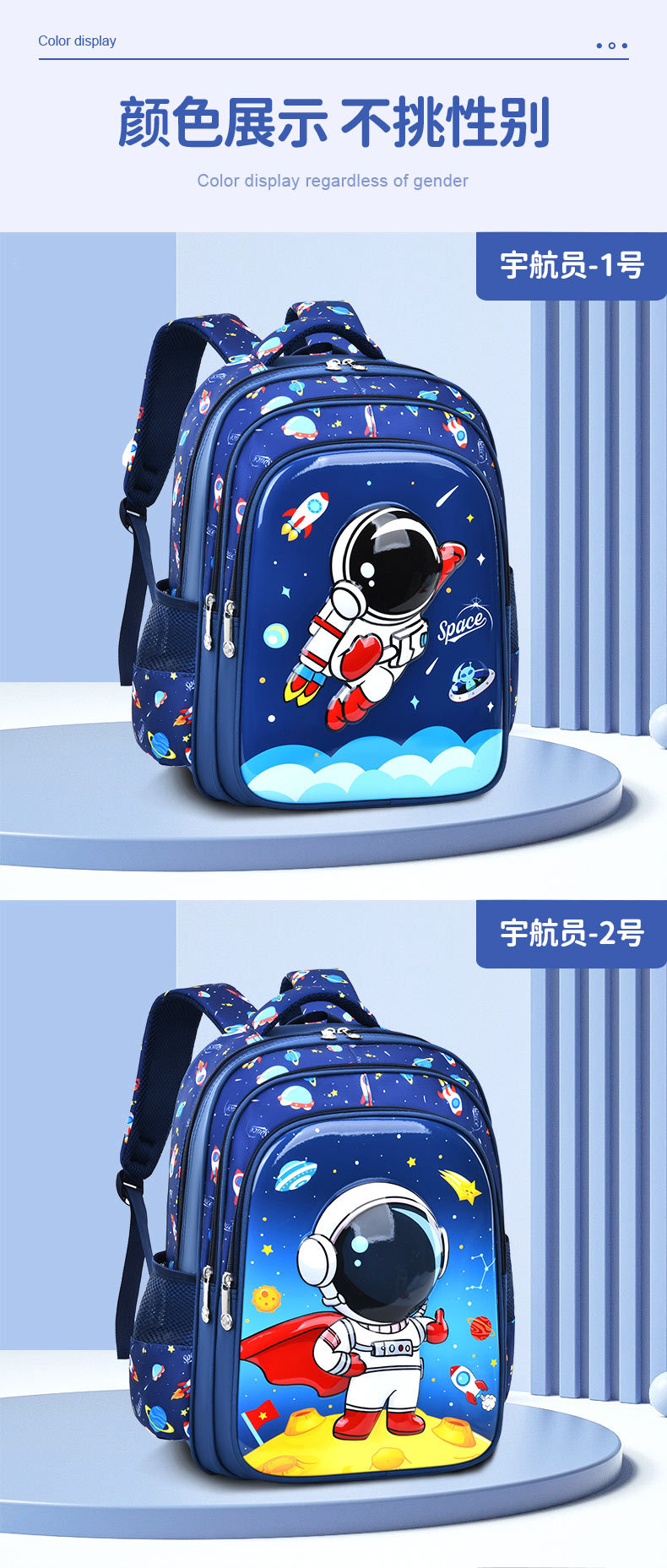 小学生书包减负护脊1-6年级大容量轻便防水立体卡通可爱双肩书包详情13