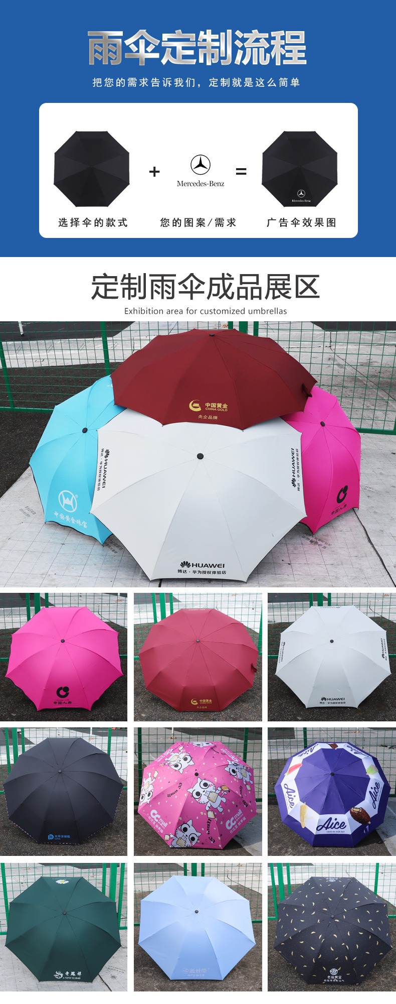 雨伞批发定制商务简约伞加厚黑胶大号伞晴雨两用遮阳伞广告太阳伞详情2