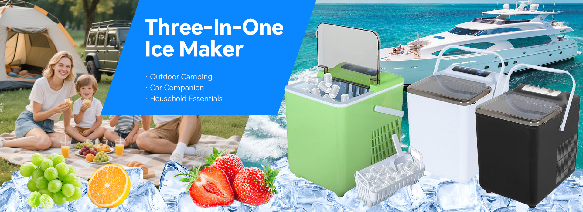 Household outdoor ship ice maker, small automatic cleaning, low-power dormitory tent, mini transparent ice cube machine pic 2