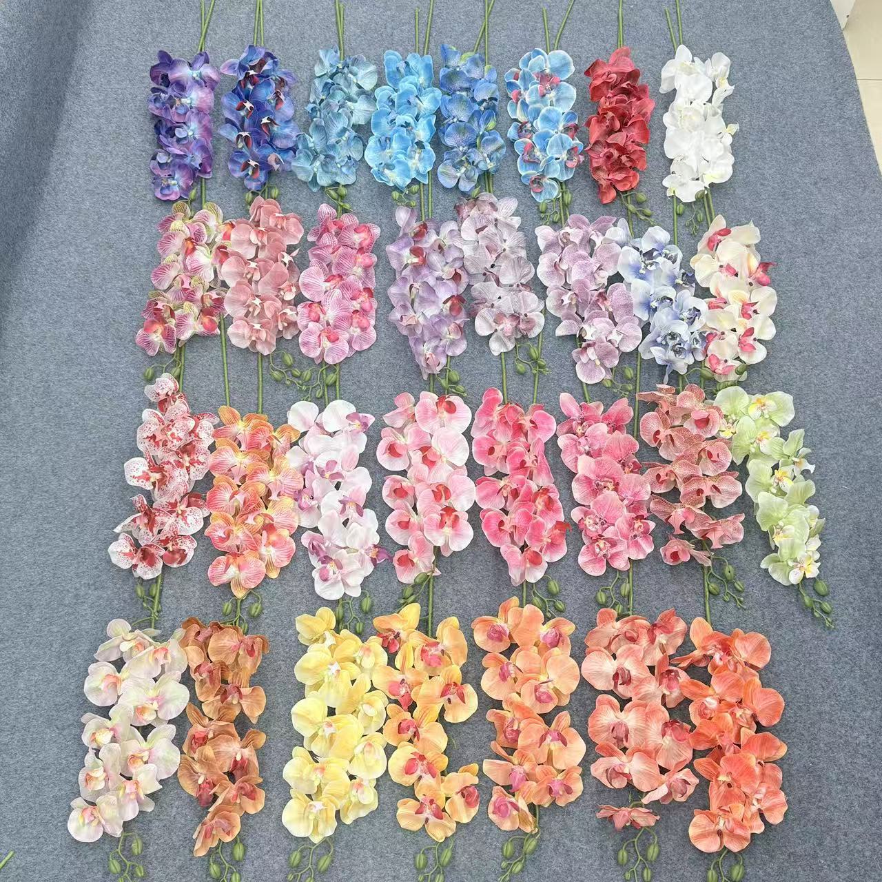 9头蝴蝶兰仿真花手感高级感逼真假花兰花艺场景布置酒店婚庆用花详情1