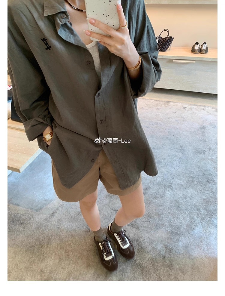 葡萄妈同款系带拼色圆头百搭舒适休闲真皮板鞋增高德训鞋女小白鞋详情14