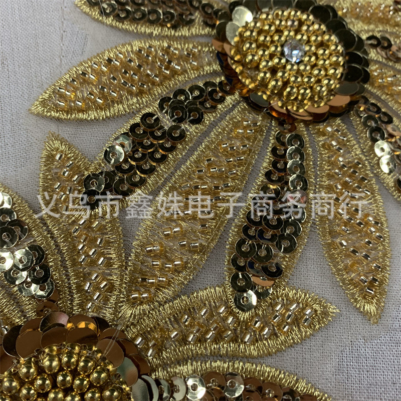 Beaded sequins, embroidered barcodes, wedding dress and evening gown accessories pic 8
