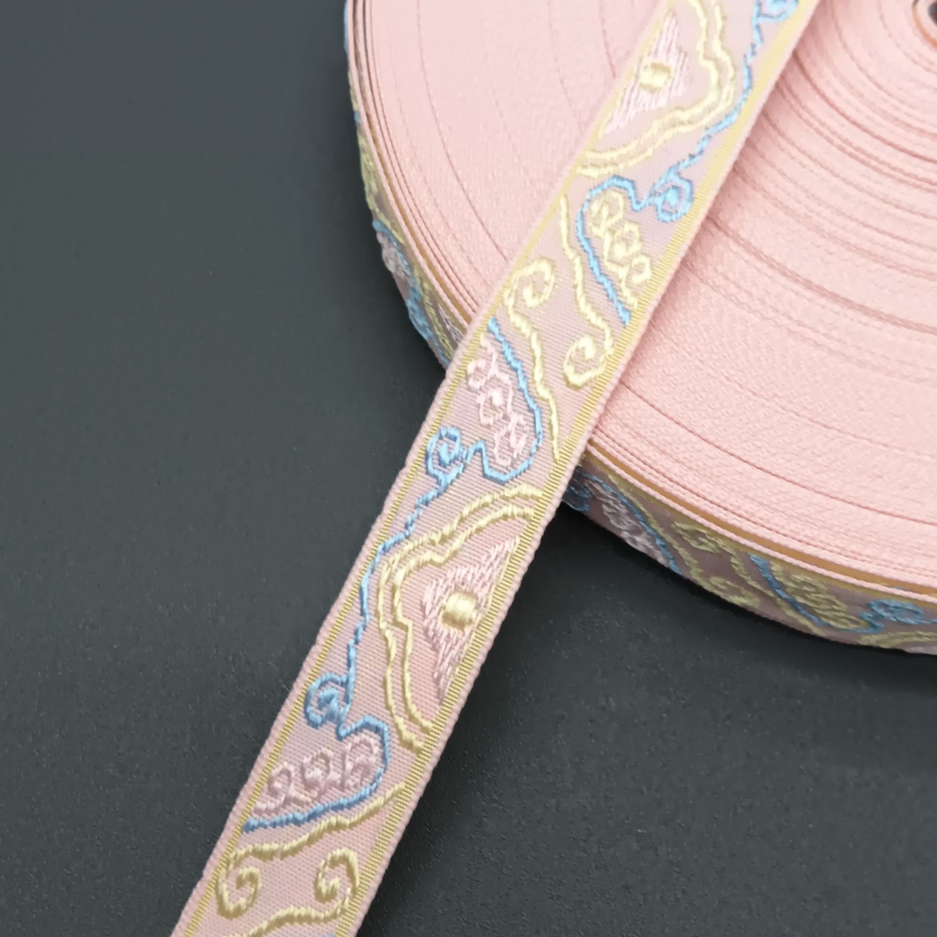 现货名族风提花织带沟边锁边彩带服装辅料1CM2CM宽名族带波浪边带详情17