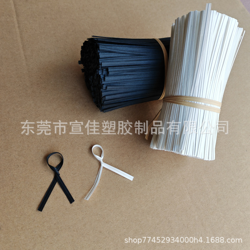 环保黑色牛皮纸扎带 数据线玩具工艺品扎线纸质白色纸铁丝扎口绳详情9