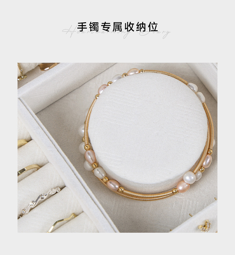亚马逊书本首饰盒PU皮双层多功能手表戒指耳环耳钉饰品收纳盒Temu详情13