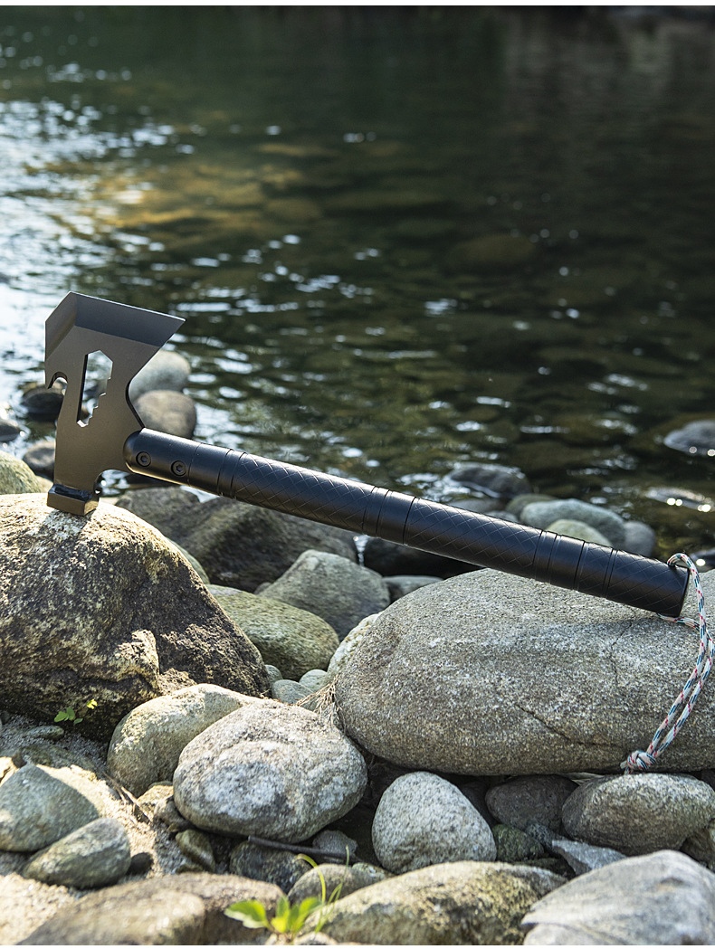 Wholesale outdoor multi-functional axes, vehicle-mounted waist axes, tactical axes for chopping firewood, camping survival axes, and board axes for cutting firewood in the mountains pic 26