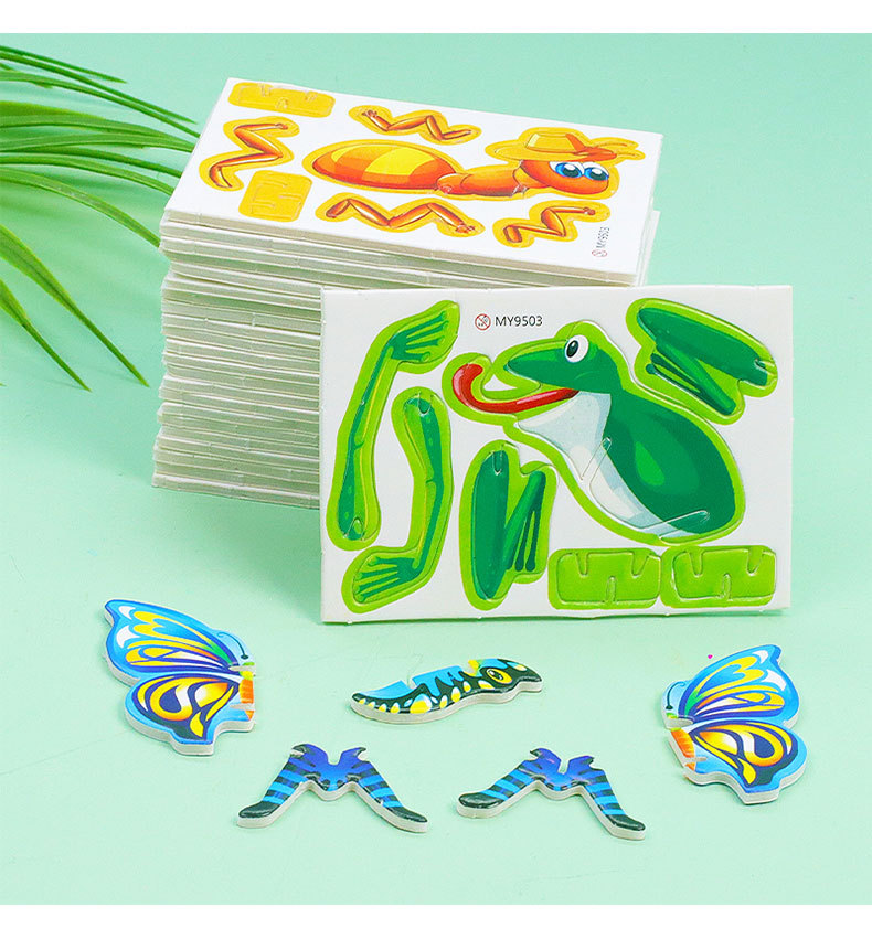 Puzzle de insectos estereoscópicos diy stereo dinosaurio tanque rompecabezas hecho a mano juguetes para niños regalos de jardín de infantes al por mayor pic 9