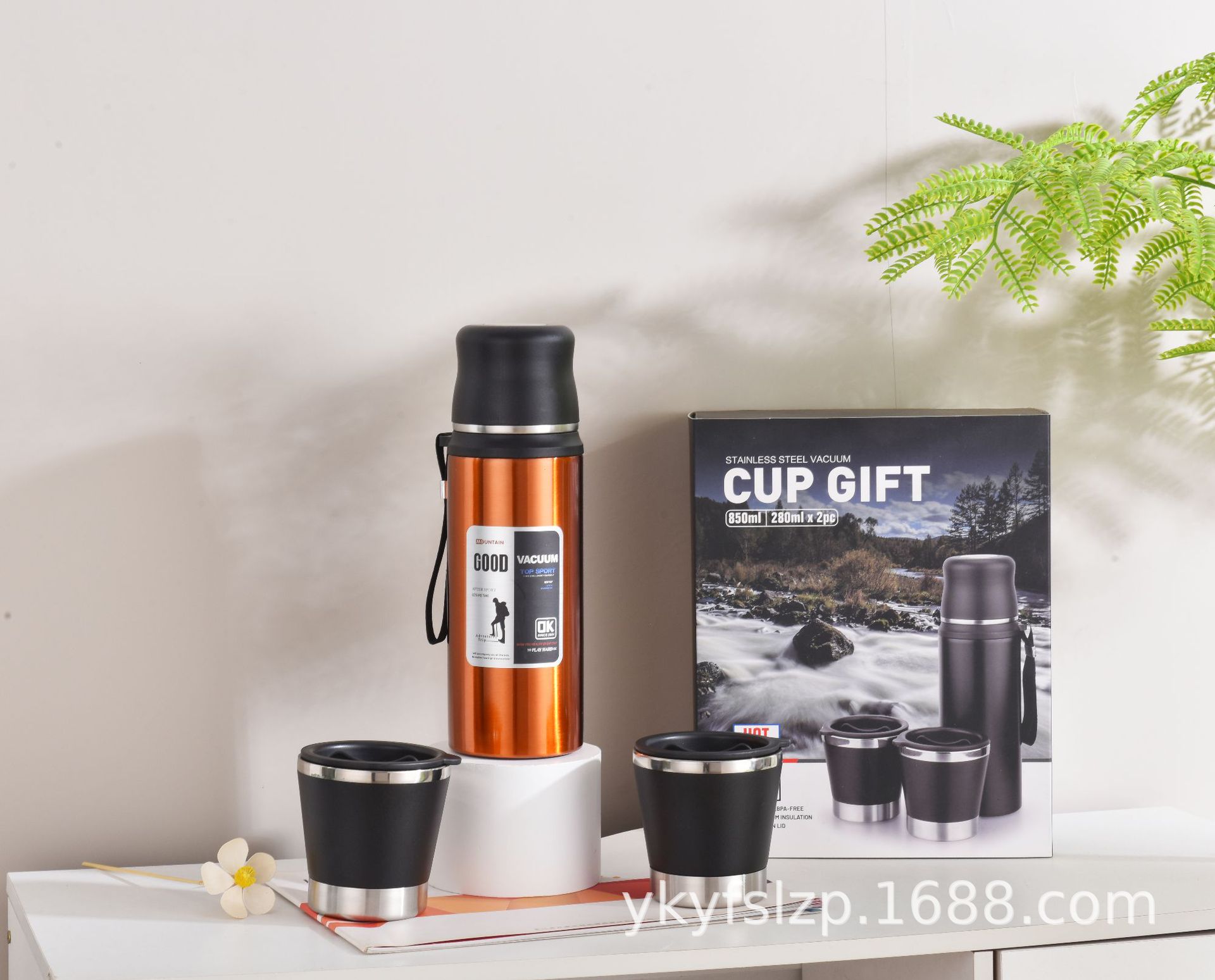 新款大容量304不锈钢真空保温杯 茶水分离户外双饮盖便携式保温杯 时尚耐用保温效果好详情8