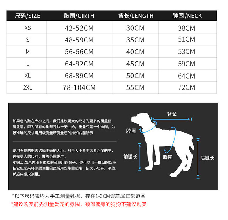 狗狗衣服拉布拉多金毛萨摩耶哈士奇大型犬冲锋衣春夏秋冬雨衣详情12