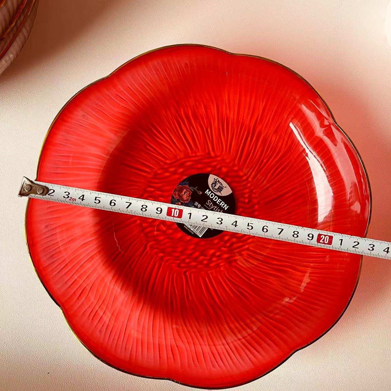 【 Districts 3-7 】0962 Golden Border Platter 5/ bag 140/ box 0962 Golden Border Fruit Platter Wedding and Housemoving Platter Dried Fruit and Joy Platter Large Size Red Border Platter Household wholesale 2 yuan pic 1