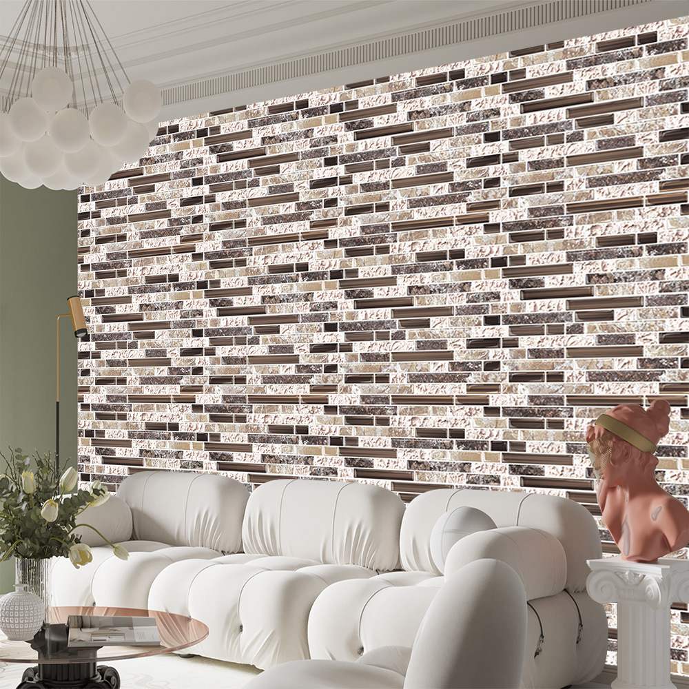 跨境仿格栅木条纹3d立体自粘墙贴防水加厚背景墙装饰壁纸家装定制详情19