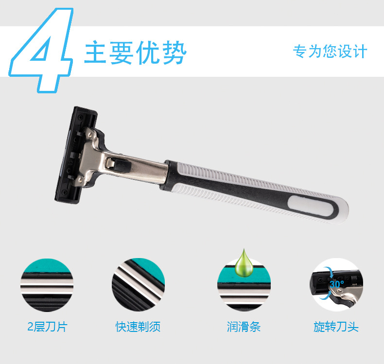 Manual razor Pearl Max Double-layer blade lubrication strip full-body shaving and hair removal knife Disposable shaving knife pic 6