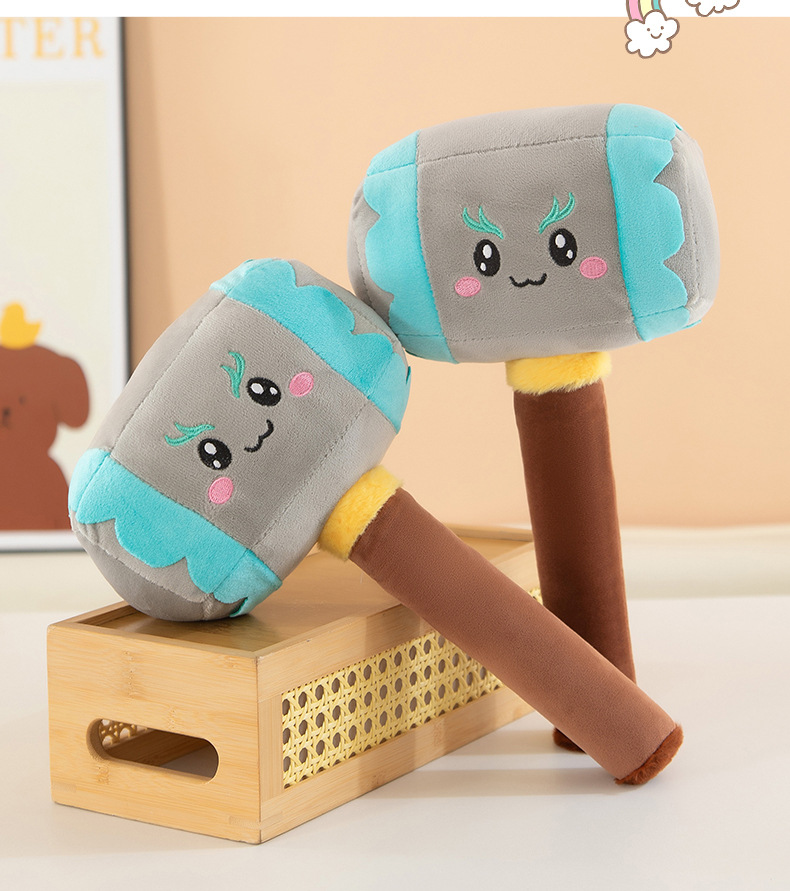Creative ice-breaking hammer plush toy, realistic hammer, funny expression, sand sculpture 3D playful doll, as a gift for your best friend pic 10