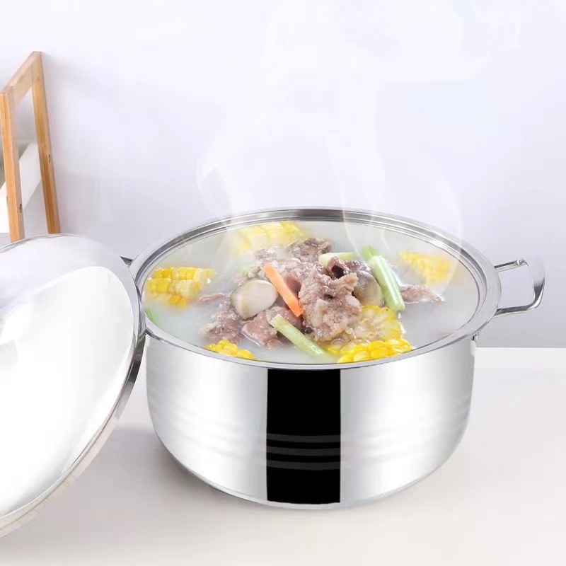 不锈钢不粘锅大汤锅通用套装锅具家用锅批发餐具pot跨境亚马逊工详情6