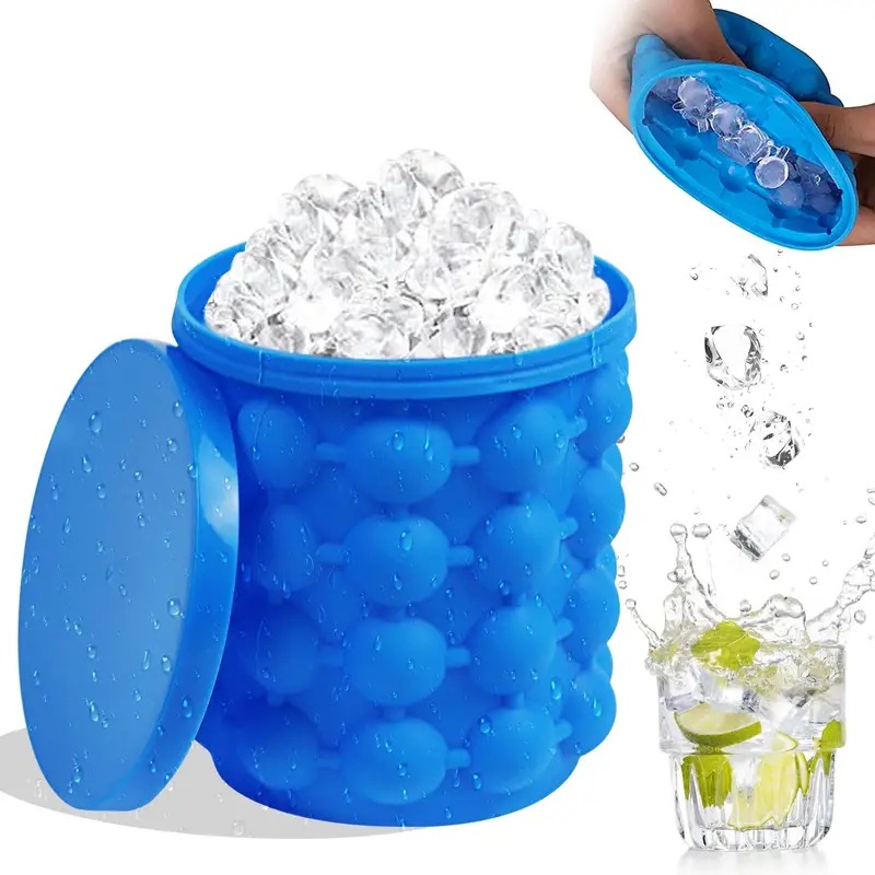 Cross-border bestsellers: ice cube bucket, silicone ice cube bucket, ice-making cup, silicone ice cube maker, large round silicone ice wine pic 4