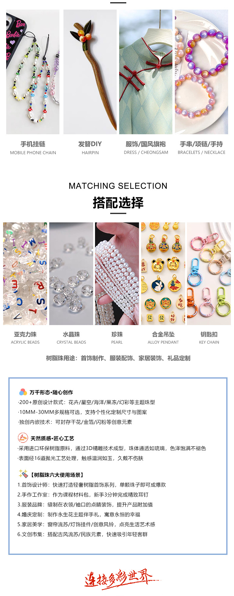 新中式风玉化鎏金树脂猫眼珠 diy手工串珠材料旗袍盘扣配件现货详情3