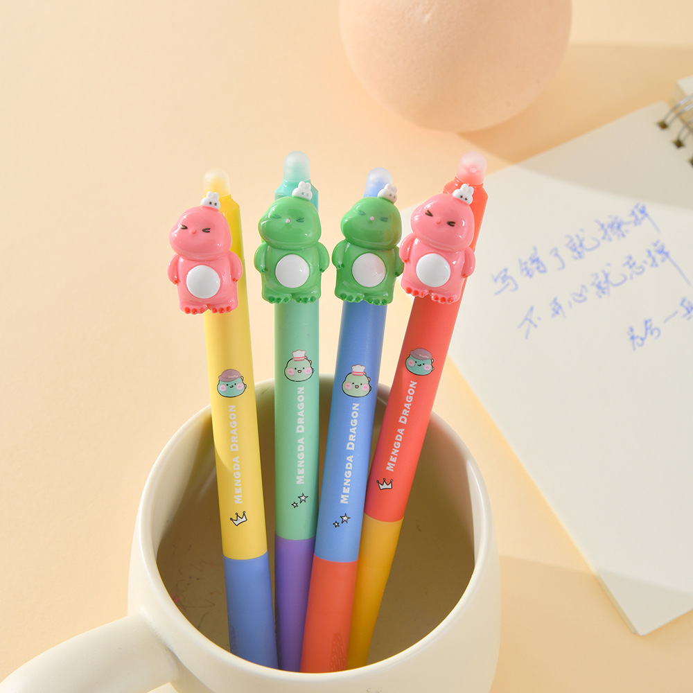 Chenxi Fun Dinosaur Gel Pen Black Pen Blue Erasable Pen ST Pen Tip 0.5mm Creative Student Exercise Pen pic 7