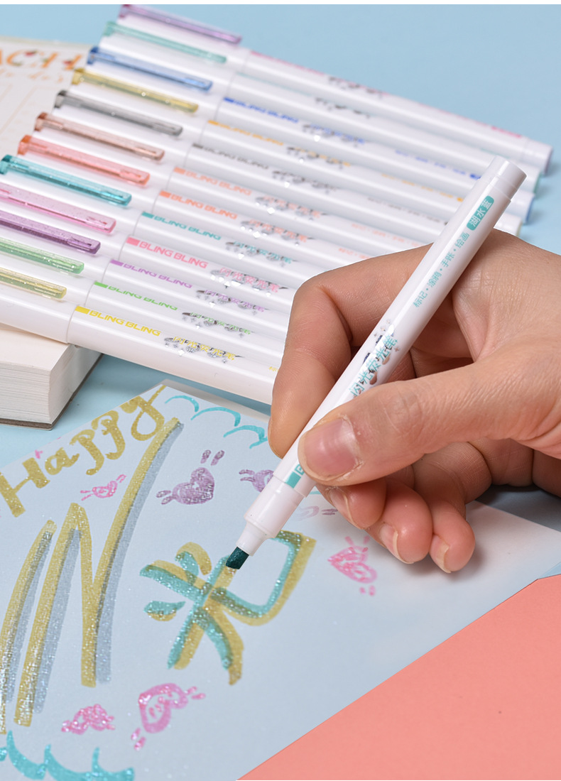 Factory direct supply of Weiya Hui Flash Highlighter 22112, 12-color flash Highlighter 22112 pic 10