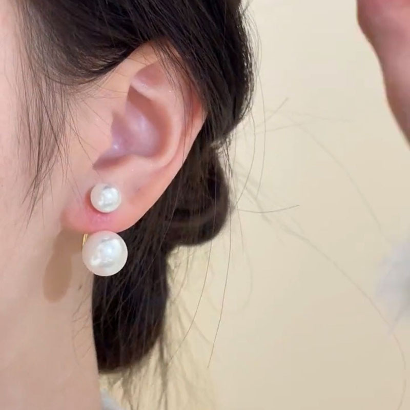 2024新款一款两戴高级感双面珍珠耳环气质设计感显脸瘦百搭女耳饰详情3