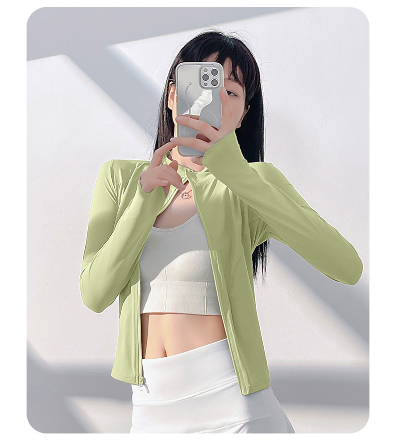 聚衣堂防晒瑜伽服裸感户外紧身透气运动健身外套上衣女详情19