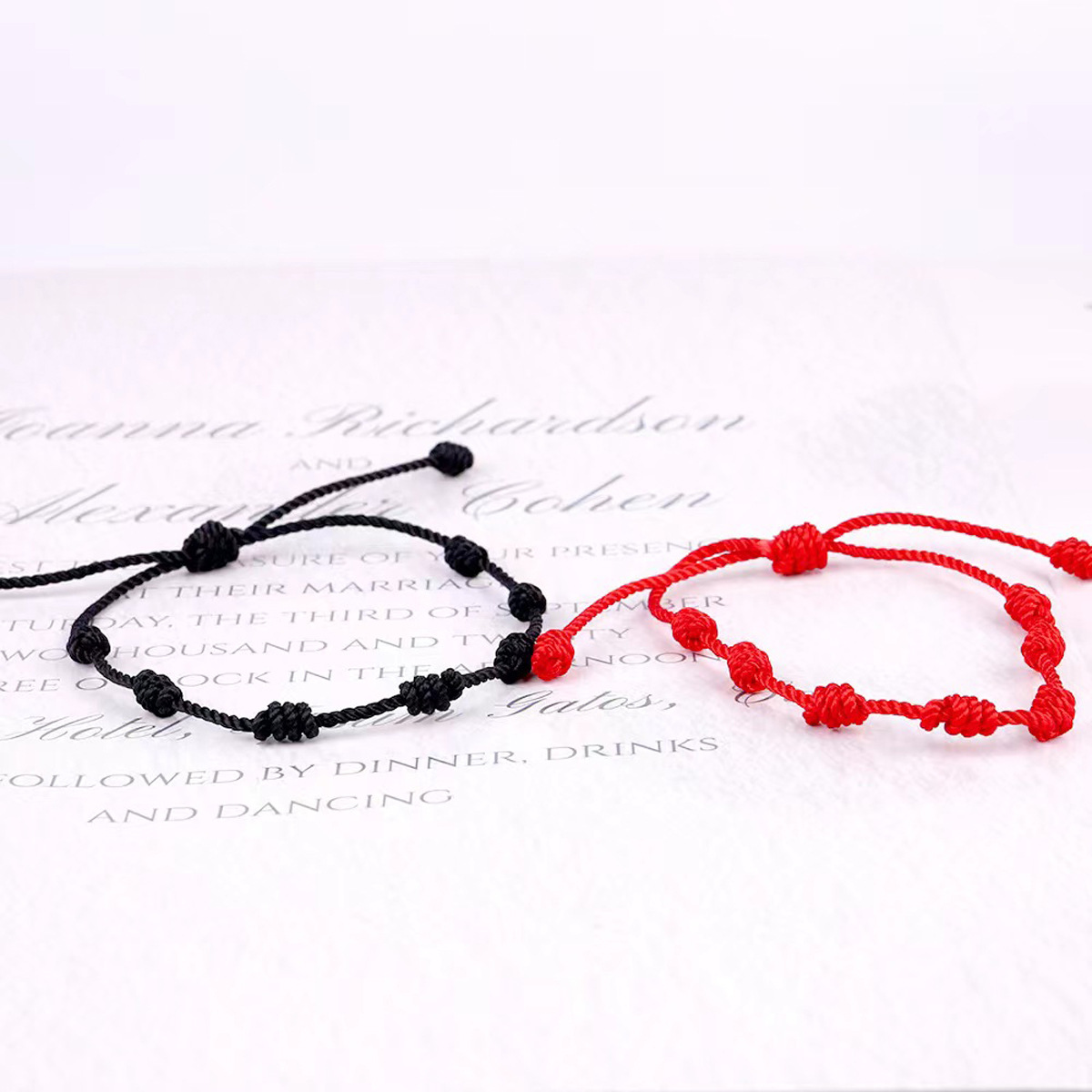 Cross-border best-selling fashionable 7-knot lucky bracelet, simple and individual, hand-woven adjustable couple friendship bracelet cover pic 11