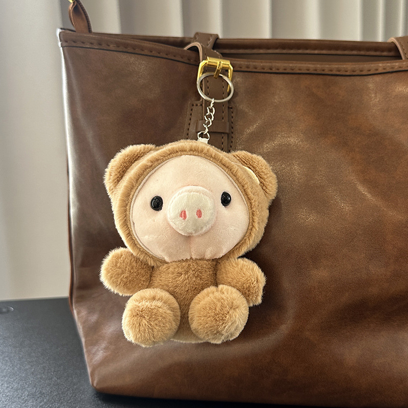 Cute little pig costume dolls, plush toys, little rabbit pendants, keychains, schoolbags, hanging decorations, piggy dolls, frogs pic 1