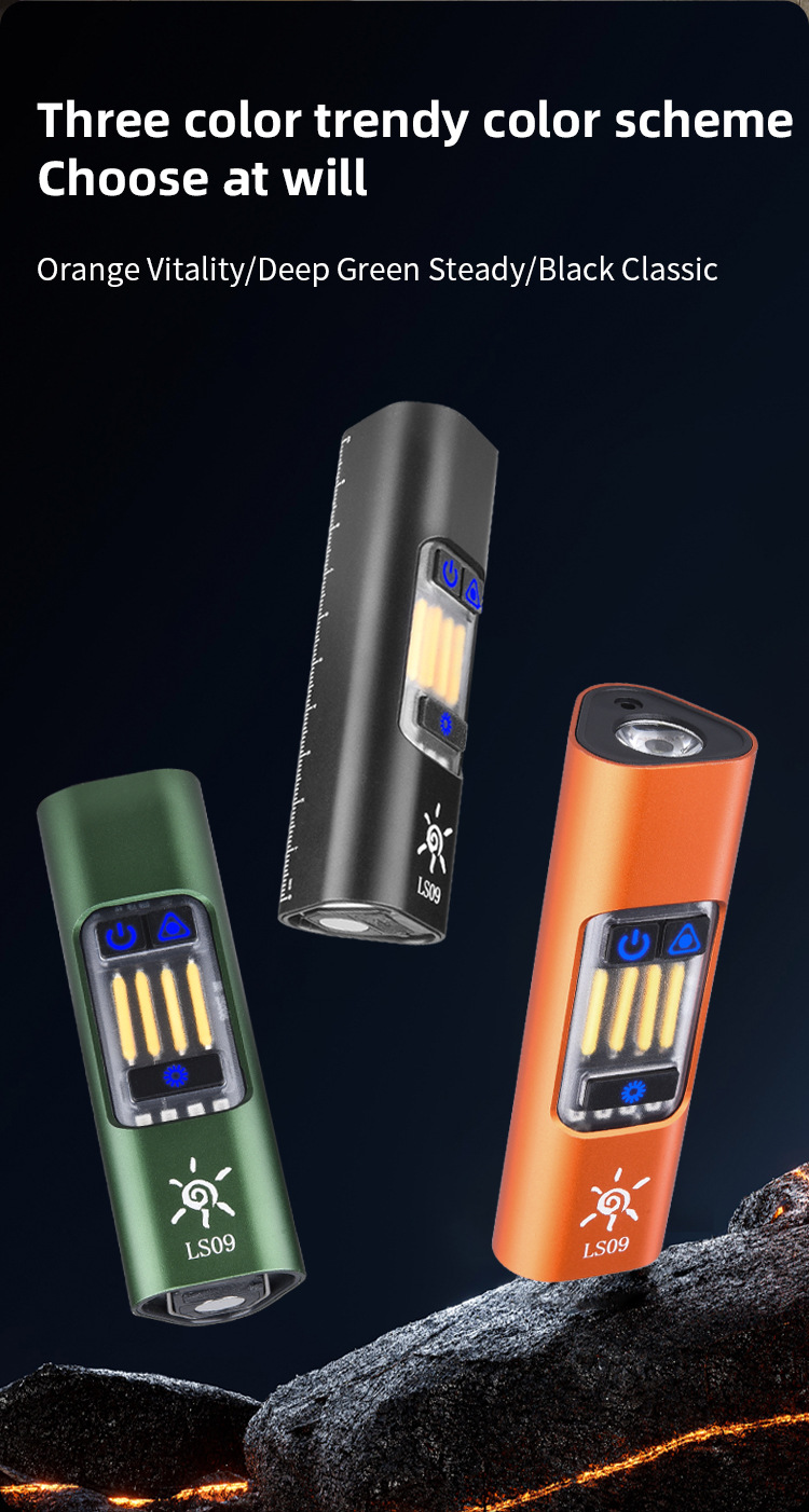 2026 New EDC Mini Multi-source Flashlight with Magnetic Laser Red Light Warning Tool Lamp TYPE-C Charge pic 25