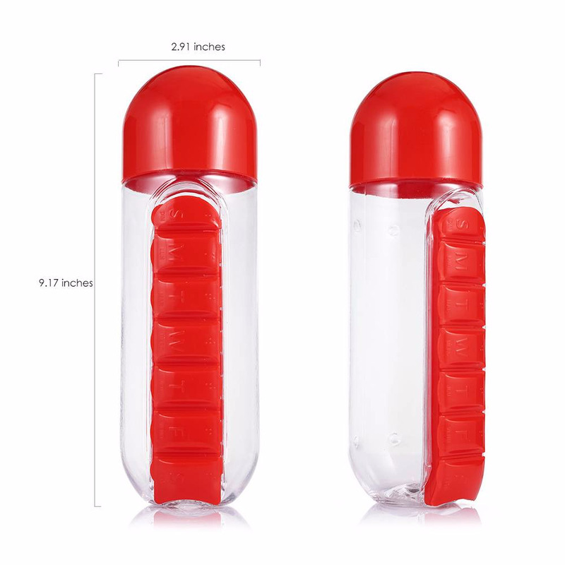 Multi-functional two-in-one creative water cup, medicine box, seven-day medicine box, 7-compartment outdoor portable water bottle, medicine box, cup pic 11