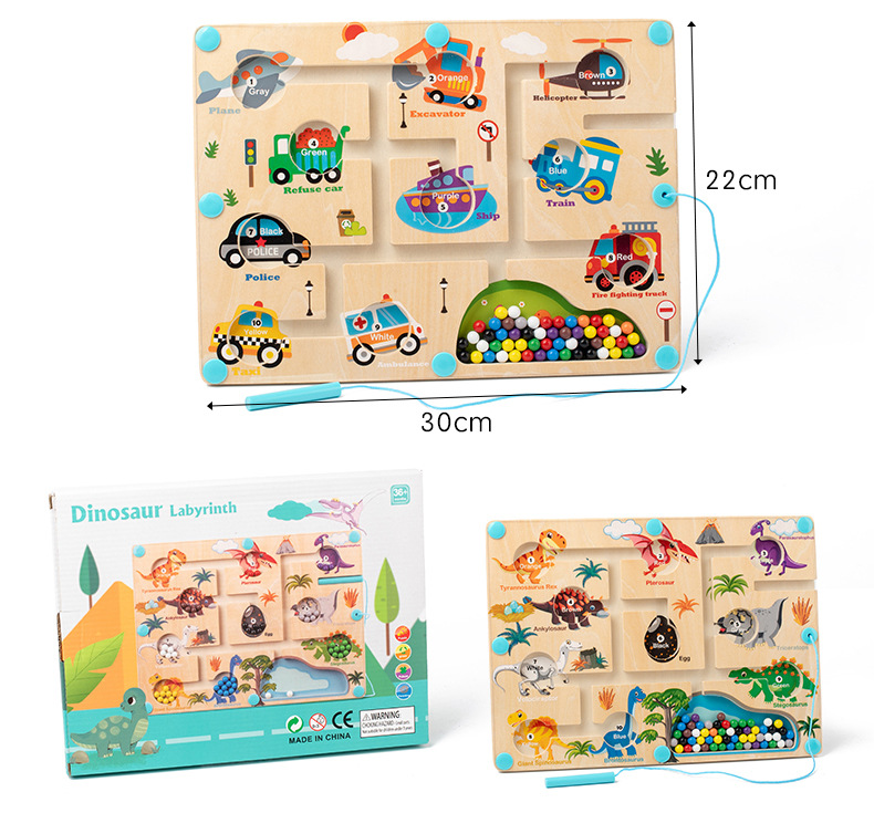 Baby magnetic color classification, positioning, counting board, pen movement maze, math enlightenment, cognitive matching, wooden toys pic 75
