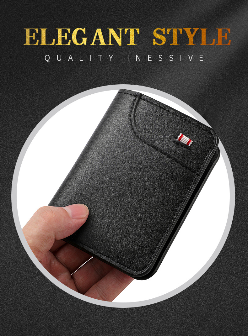 竖款男士钱包男超薄小钱包证件皮套男款美金夹迷你小钱包男式卡包详情3