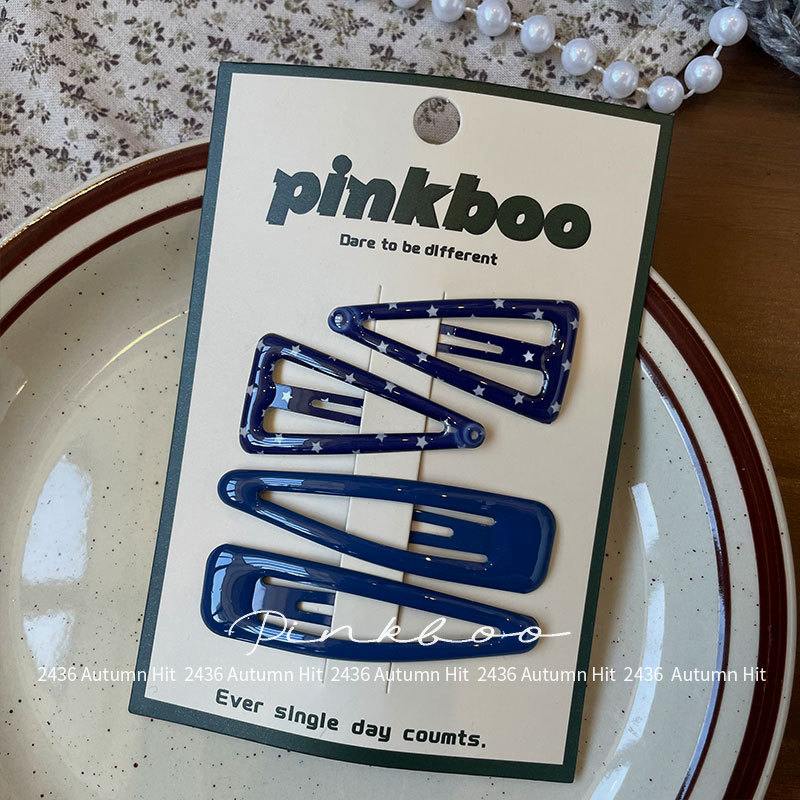 New Korean-style autumn checkered geometric hair clips, handcrafted for children, side cliffside bangs clips, two-piece bye-bye clips for girls, pinkboo multi-color checkered hair clips, simple and fashionable, exquisite daily headwear for girls pic 7