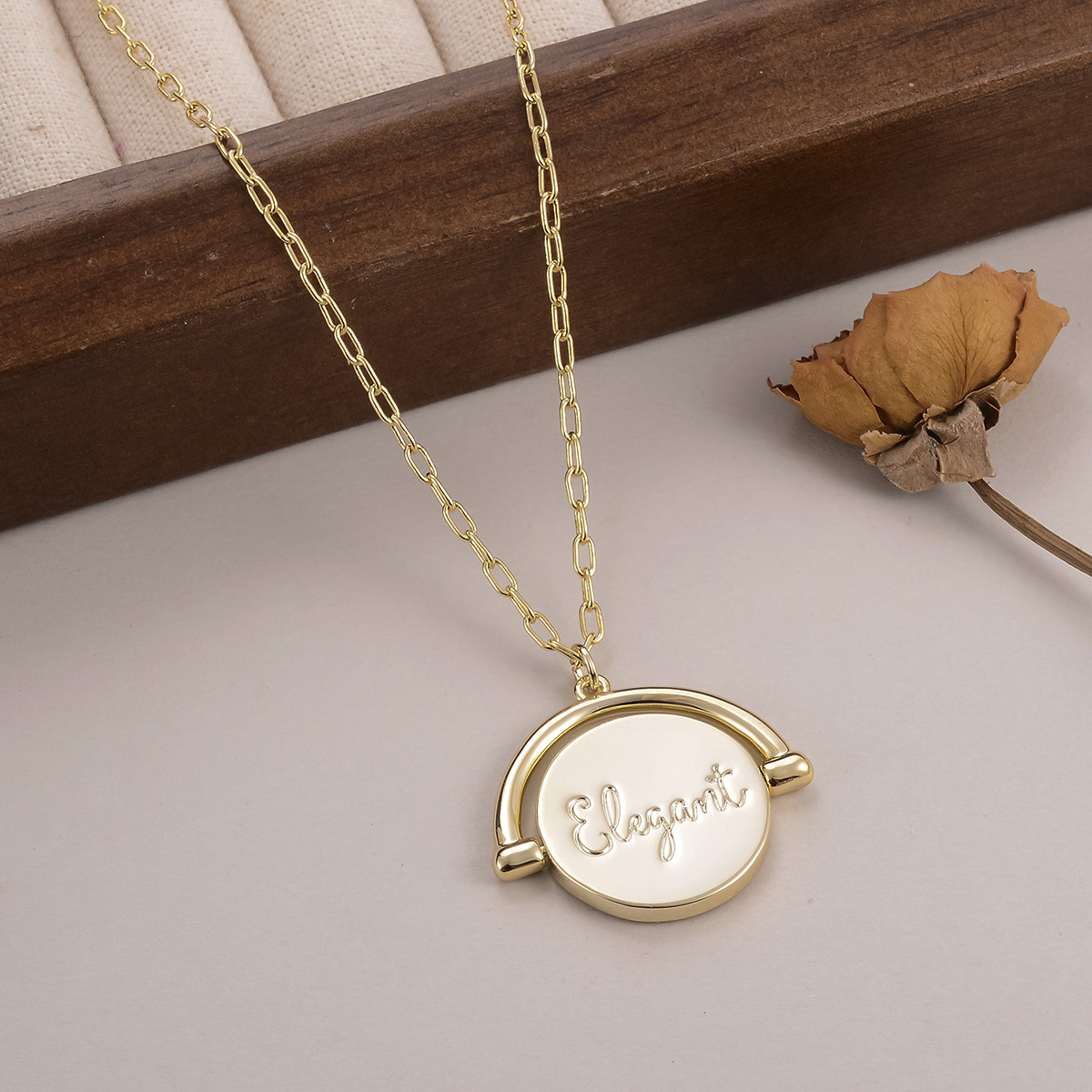 European and American letter fashion pendant, niche round English collarbone chain, versatile for women, light luxury, diamond-encrusted, personalized factory wholesale pic 35