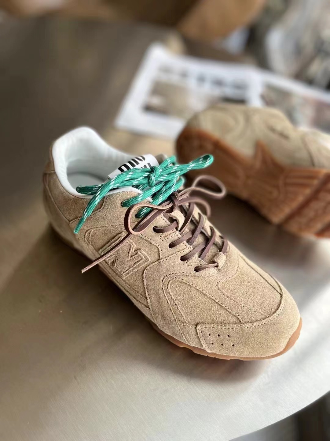 莆田鞋纯原miumiu联名530德训鞋NB女经典复古阿甘鞋休闲鞋情侣鞋详情8