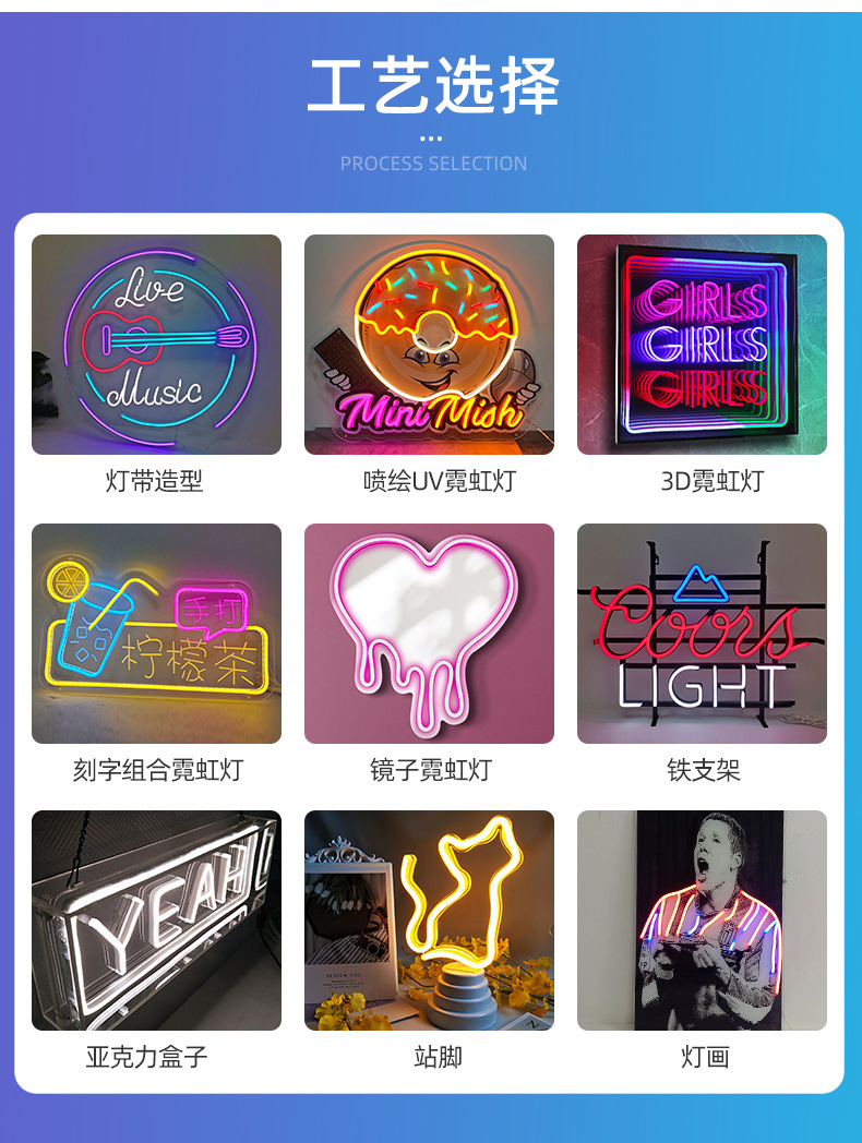 跨境LED霓虹灯 造型派对装饰灯广告牌室内装饰open悬挂发光字字母详情19