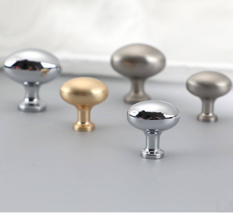 鸽子蛋椭圆抽屉单孔拉手北欧金色亮光黑色橱柜衣柜家具圆形小拉手详情12