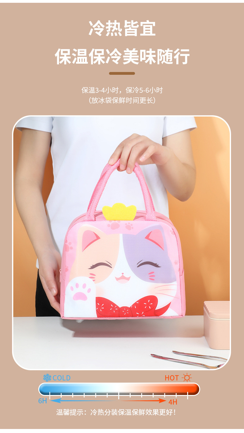 卡通饭盒包手提便当袋保温袋铝箔午餐包手提袋学生上班族带饭餐包详情3
