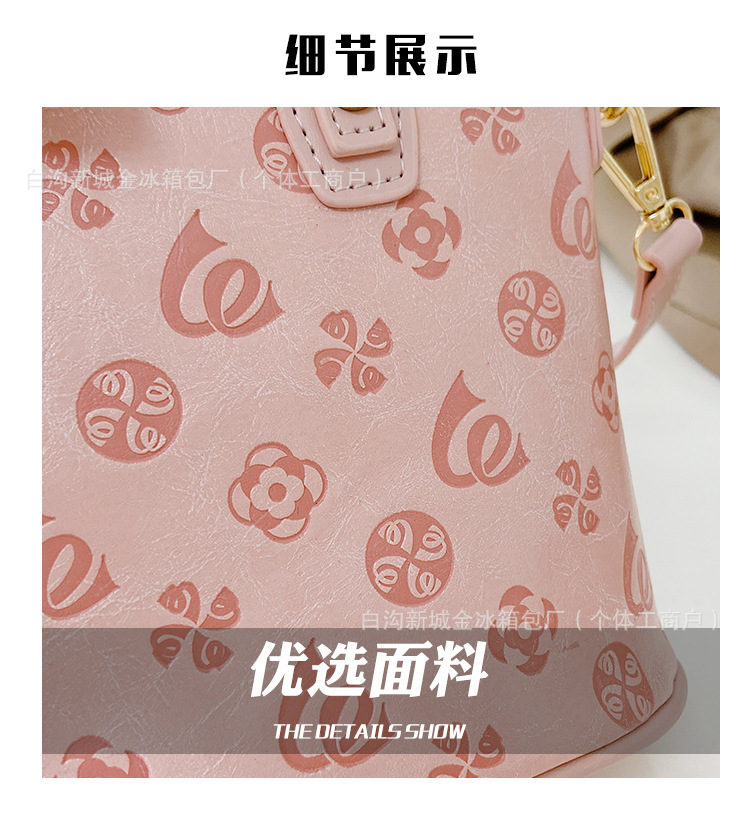 菜篮子2025春夏新款单肩手提包老花质感迷你托特包跨境热销女包详情3
