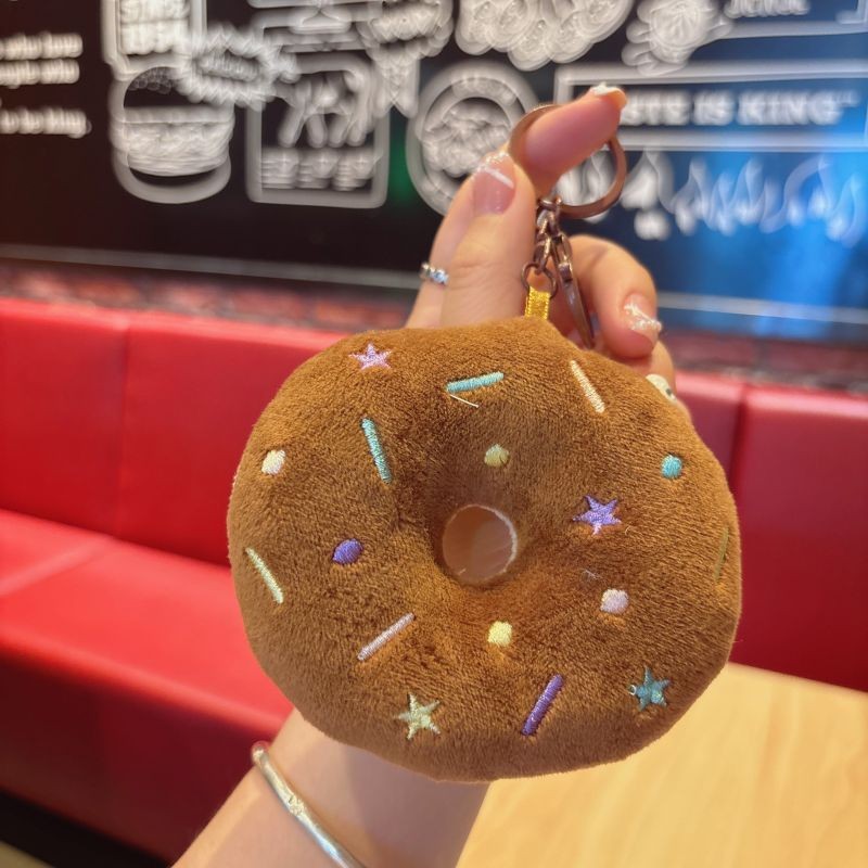 创意水果美食毛绒钥匙扣肉夹馍卡通儿童书包钥匙链可爱少女包挂饰详情30