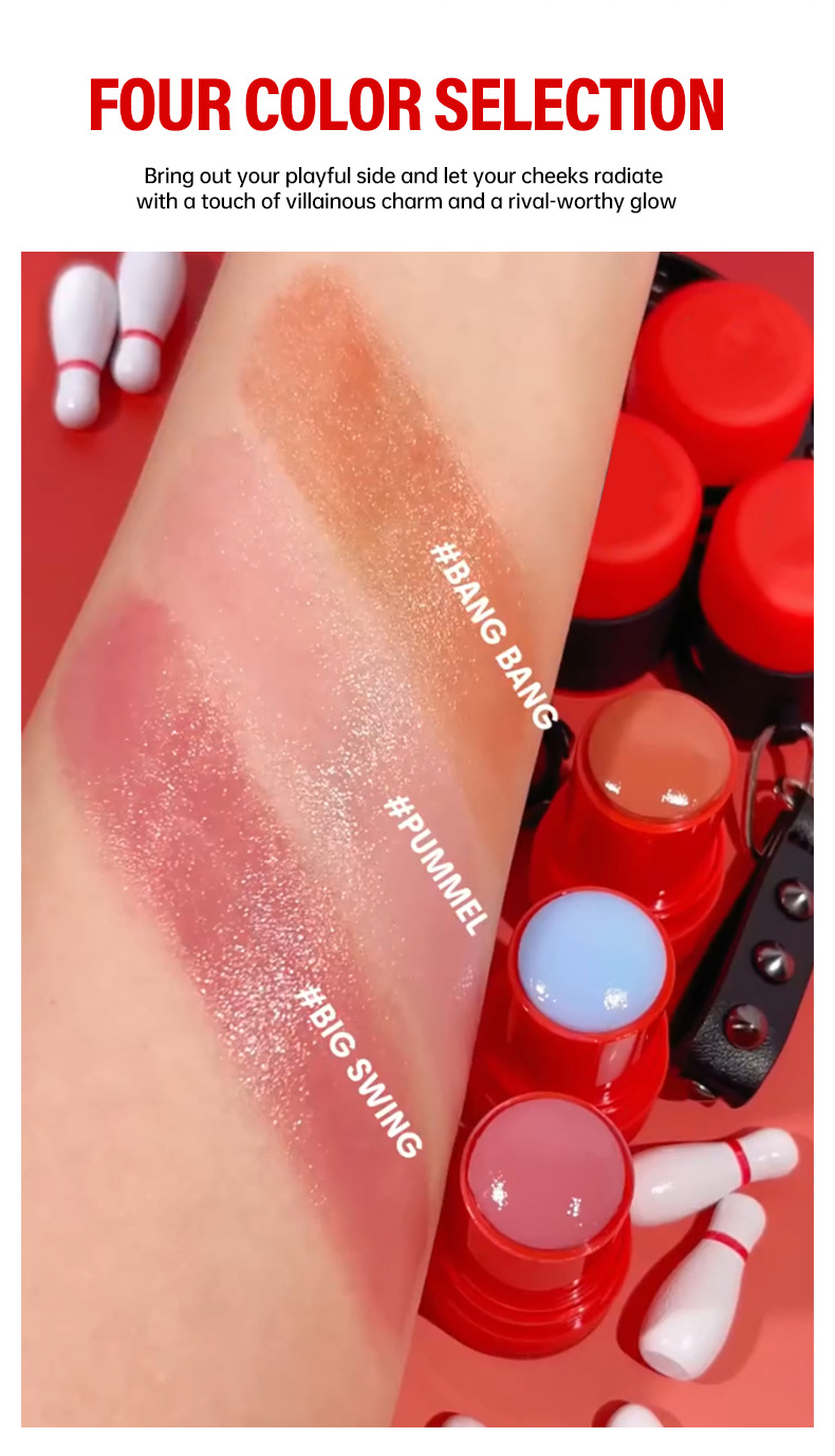 跨境彩妆PAGEVINE唇颊两用腮红口红棒显色持妆变色胭脂外贸批发详情10