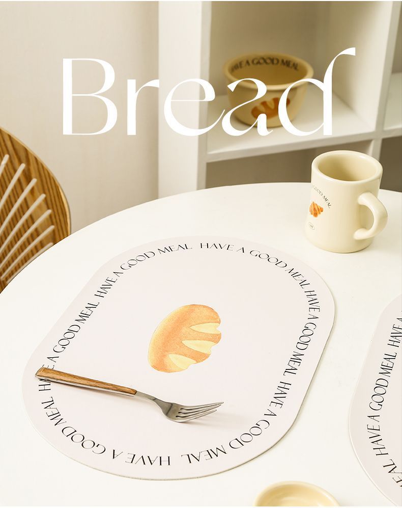 Bread leather placemats, ins style heat insulation pads, high-end and light luxury Western placemats, waterproof and oil-proof office desktop pads pic 16