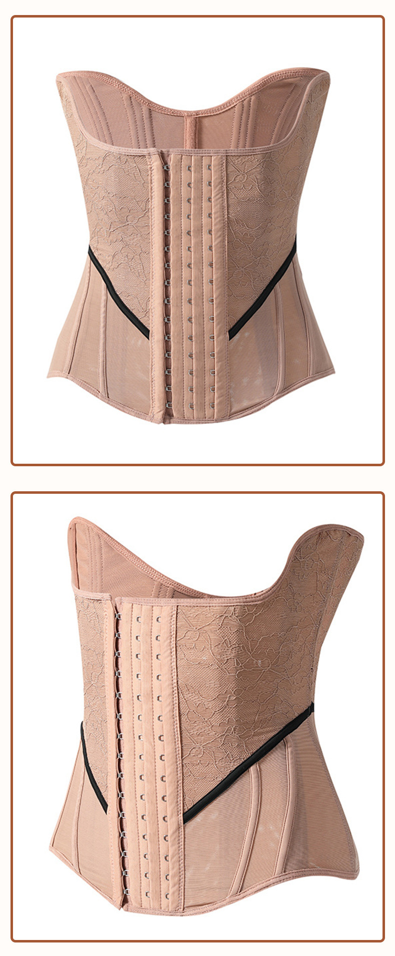 Lace hourglass 24 bone shaping garment, abdominal cinching belt, sports and fitness waist seal, breathable shaping waist, breathable shaping garment pic 6