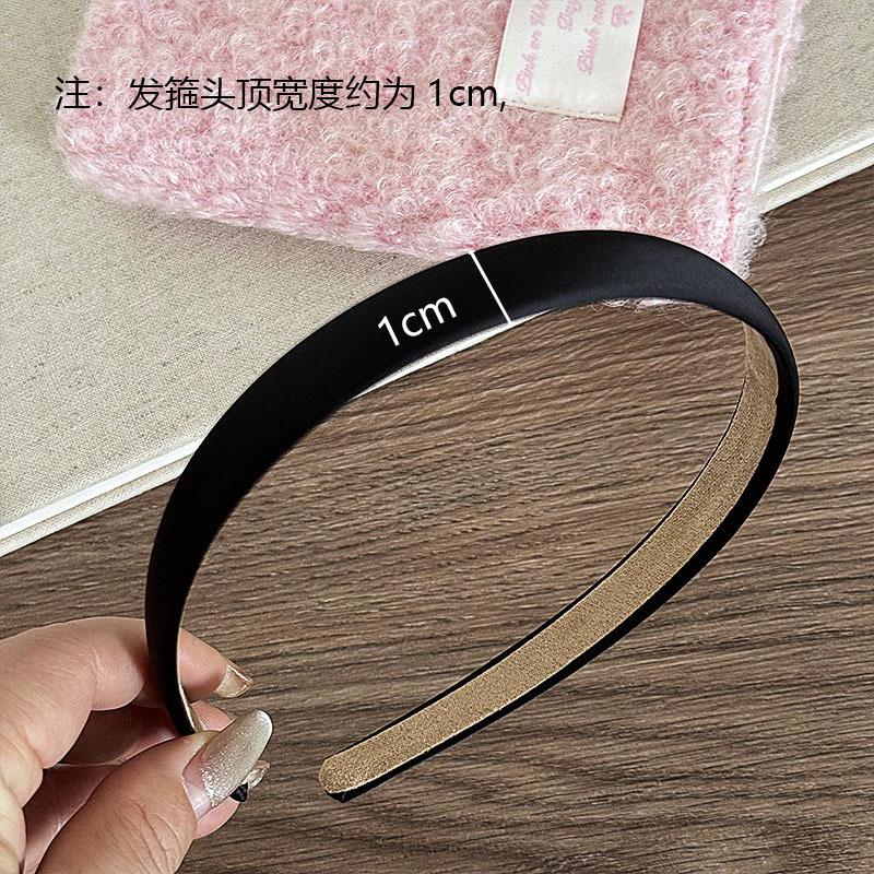 韩版缎面窄发箍女百搭外出头箍复古法式发卡鹿皮绒防滑港风头饰详情24