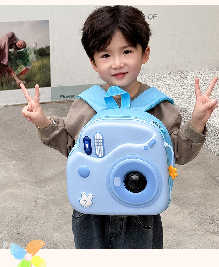 超萌个性儿童相机包新款幼儿园背包LED闪光蛋壳背包出行百搭炸街详情19