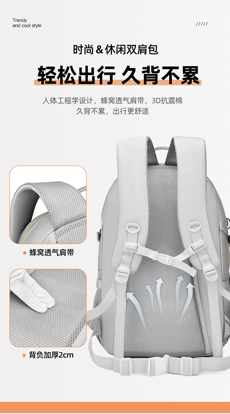 New high-appearance level casual backpack, large-capacity high-end travel bag, hiking bag, Oxford fabric backpack pic 13